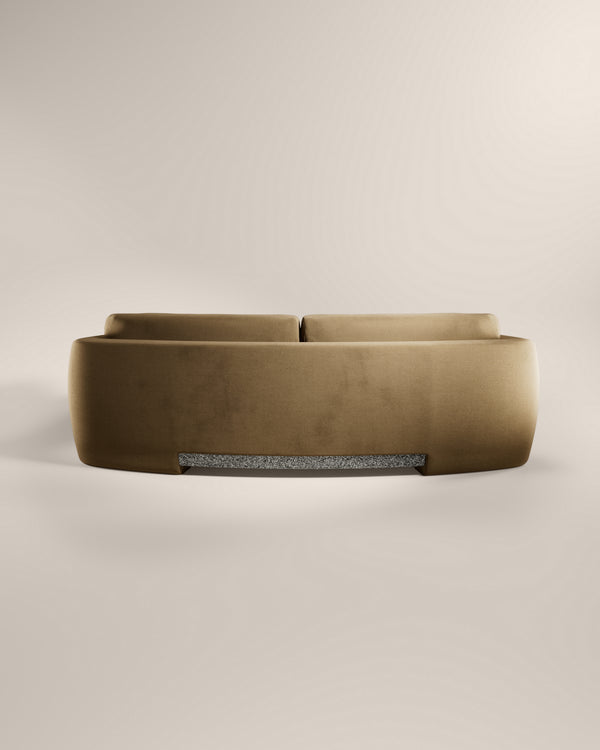 LaBrea 2 Seater Curved Sofa Smoke Cotton Velvet