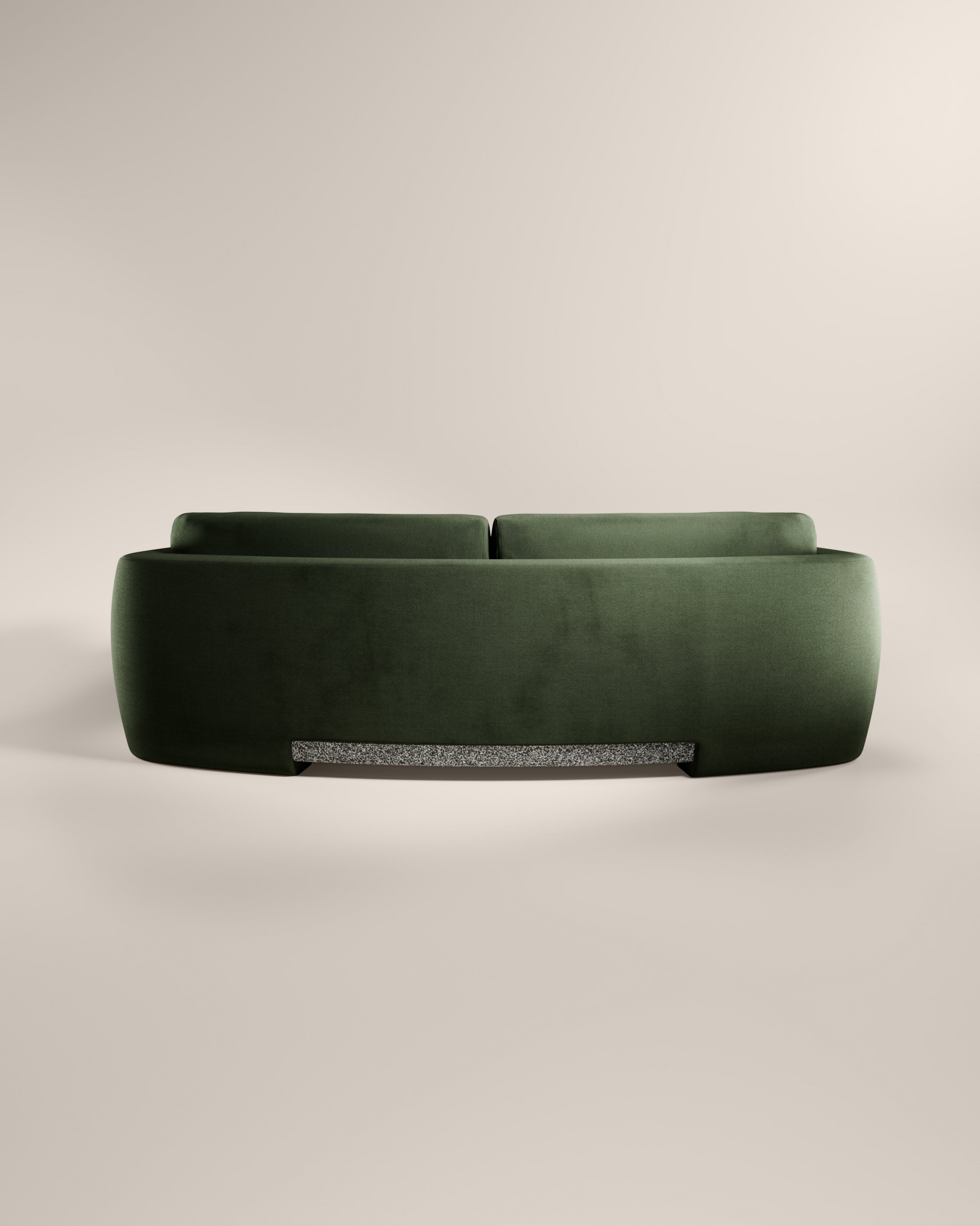 LaBrea 2 Seater Curved Sofa Cayenne Cotton Velvet
