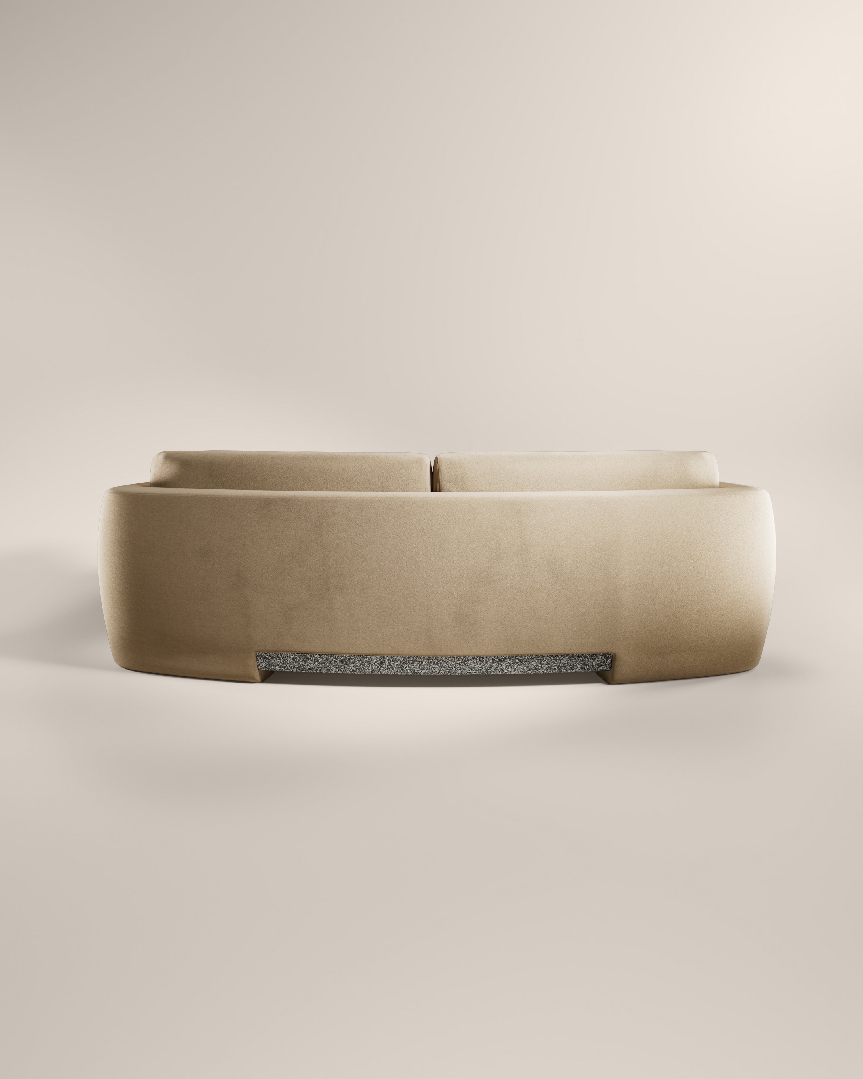 LaBrea 2 Seater Curved Sofa Ostrica Cotton Velvet
