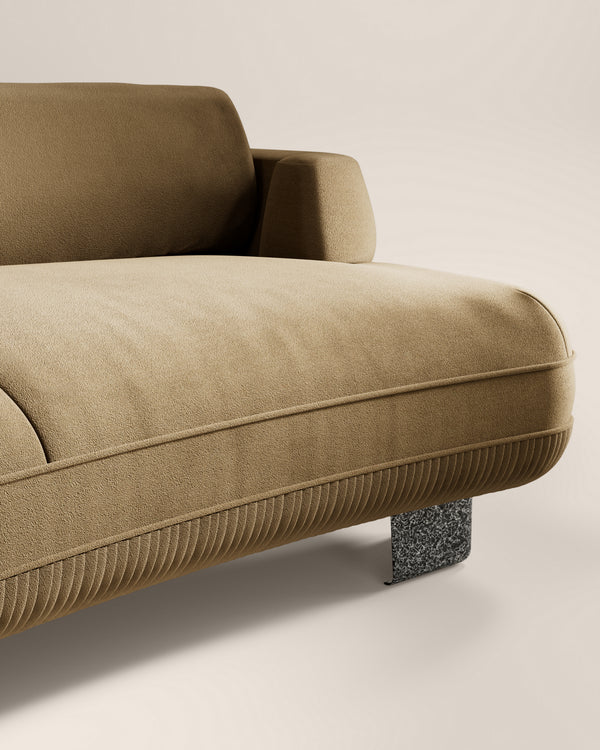 LaBrea 2 Seater Curved Sofa Smoke Cotton Velvet
