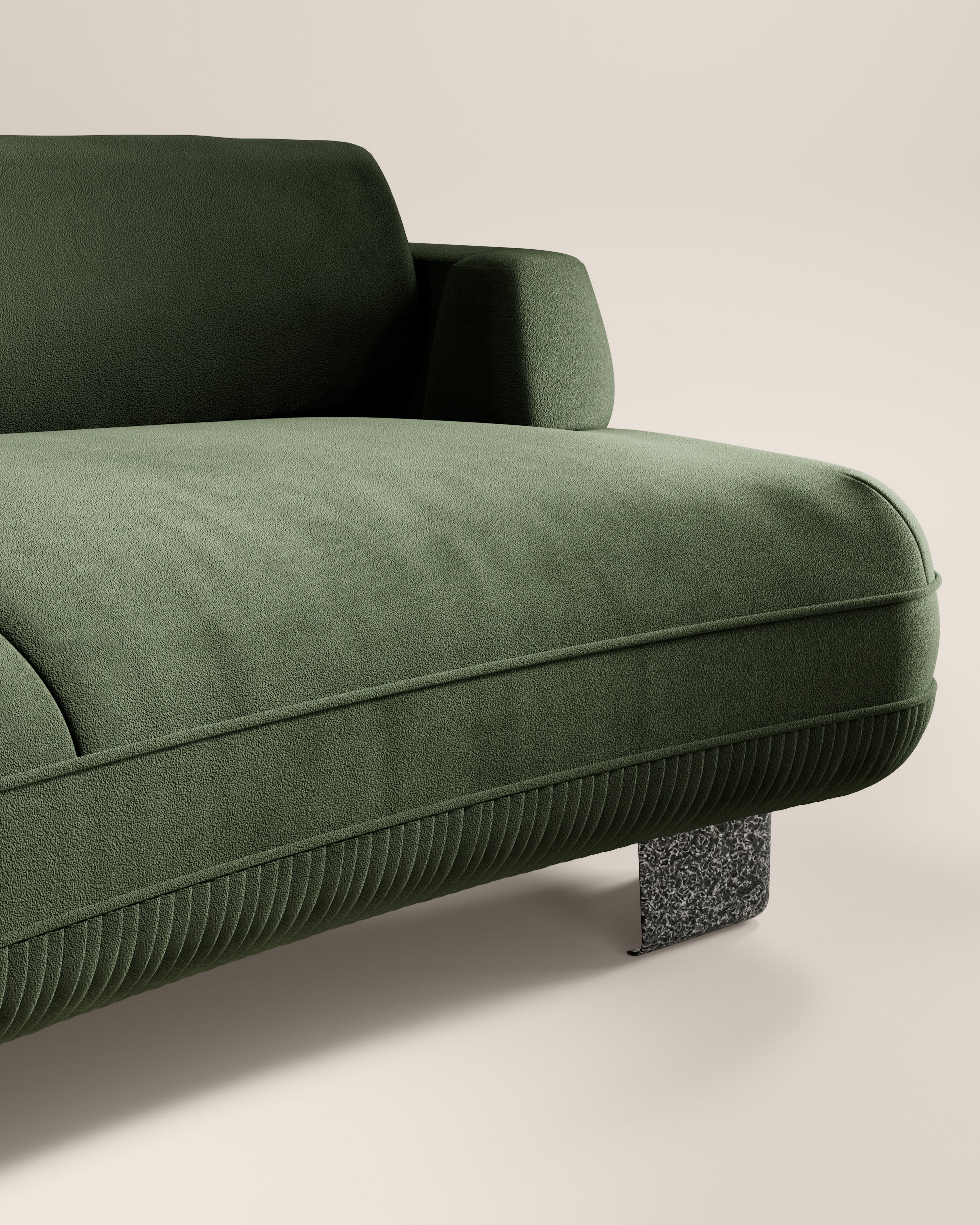 LaBrea 2 Seater Curved Sofa Cayenne Cotton Velvet