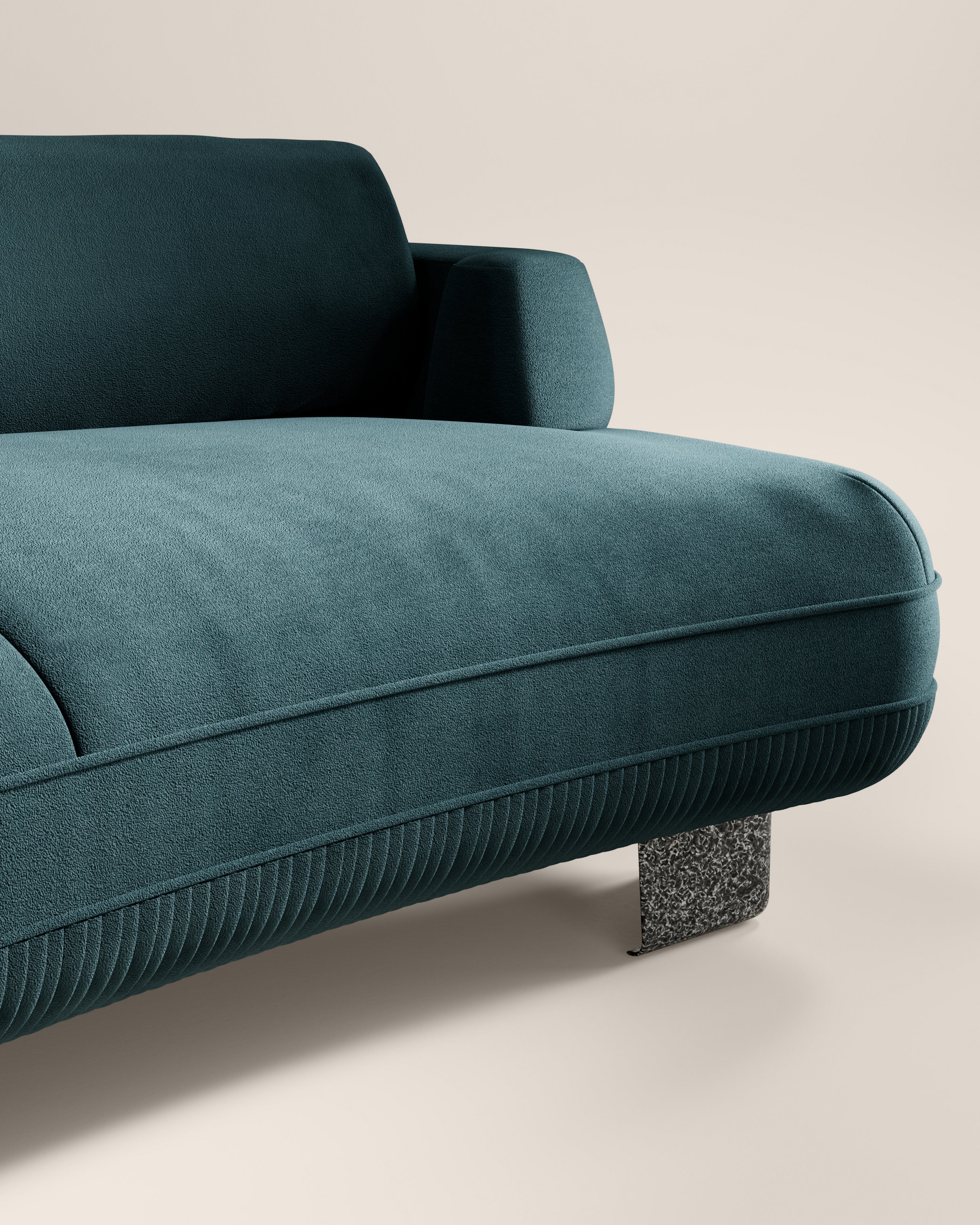 LaBrea 2 Seater Curved Sofa Notte Cotton Velvet