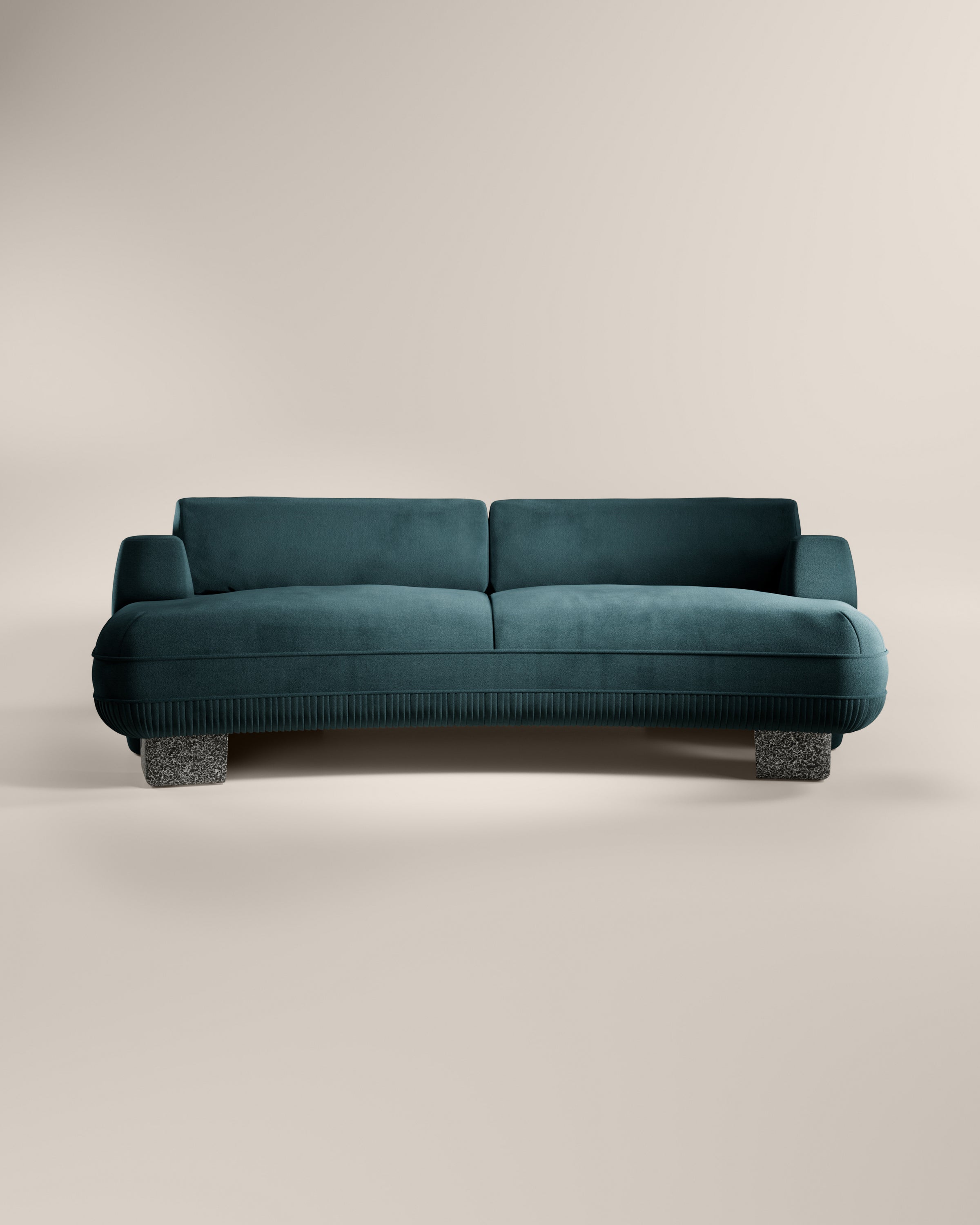 LaBrea 2 Seater Curved Sofa Notte Cotton Velvet